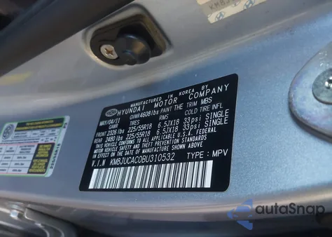 2011 Hyundai Tucson Limited из США, поврежденный, VIN KM8JUCAC0BU310532